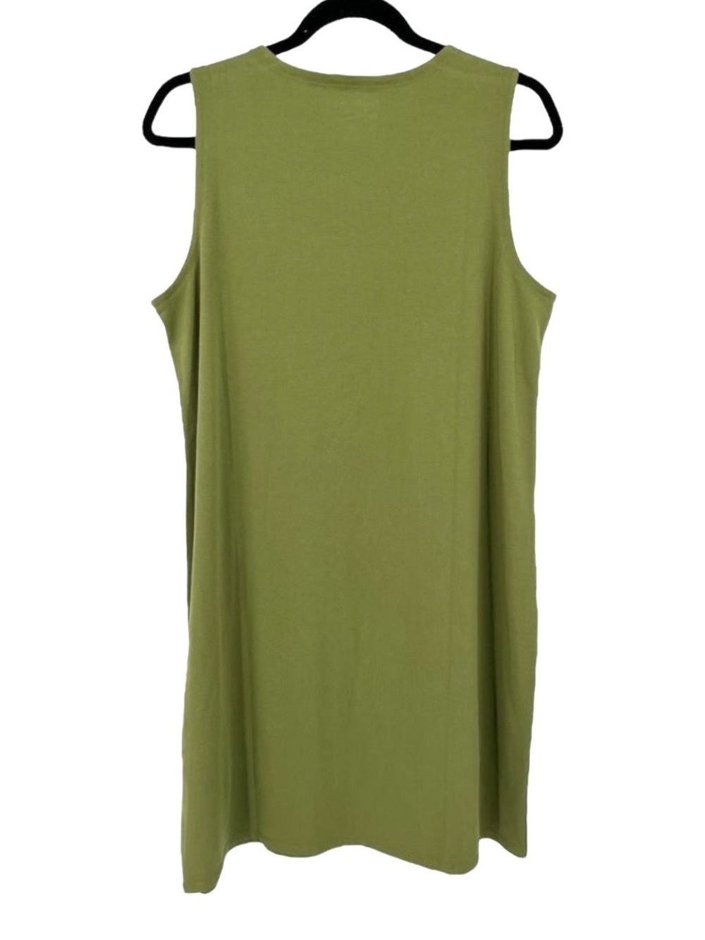 Eileen Fisher Green Organic Cotton Tank Dress S Sleeveless Shift Mini Casual - Picture 4 of 6